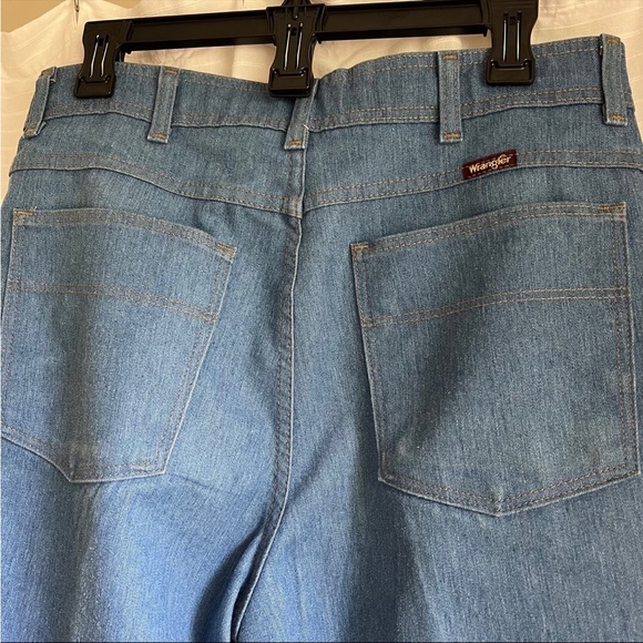 Vintage Wrangler jeans Light Denim Pant Trousers  bootcut 34x30 tag - Picture 10 of 13